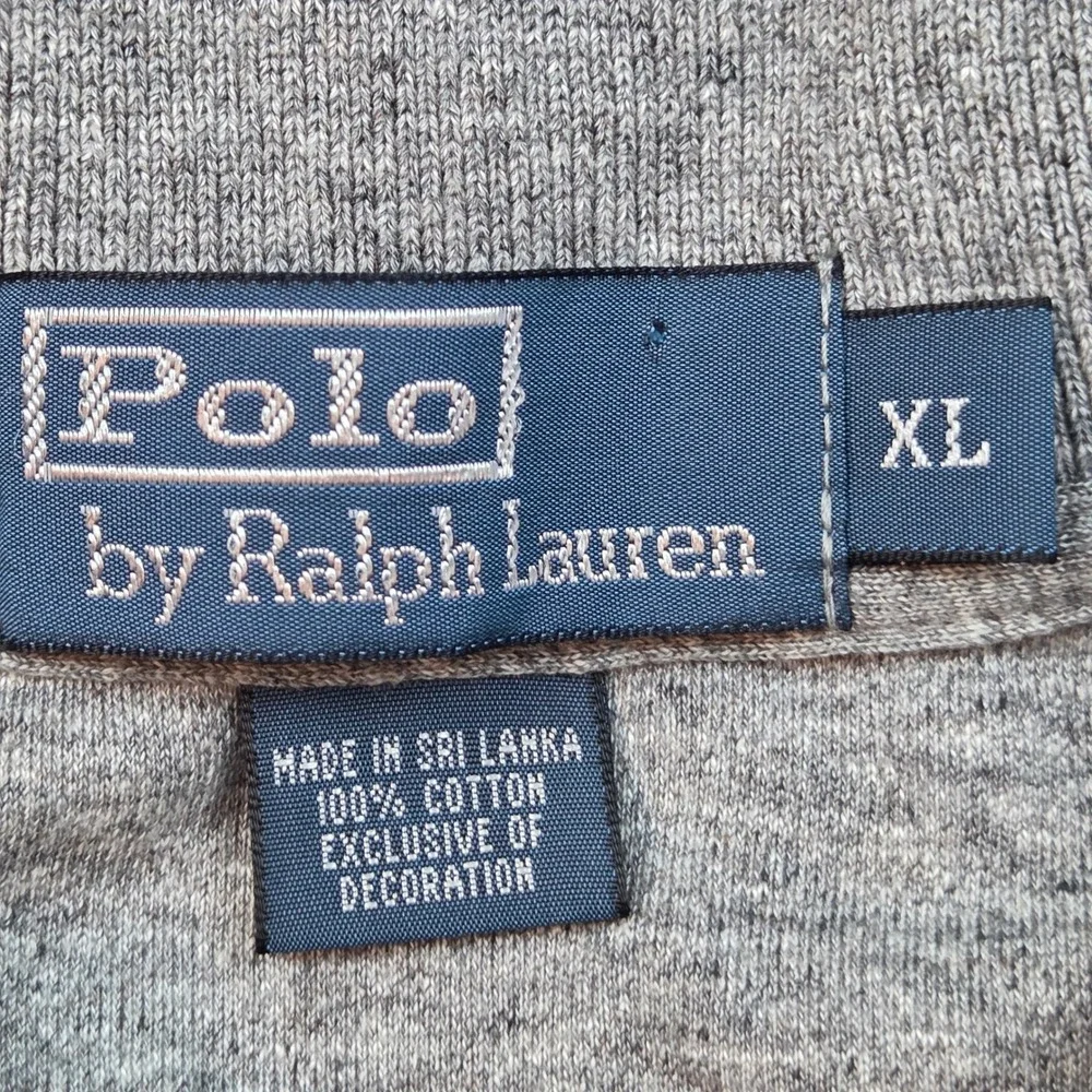 Polo Ralph Lauren Long Sleeve Polo Mens XL Classic Cotton Pony Logo Heather Gray